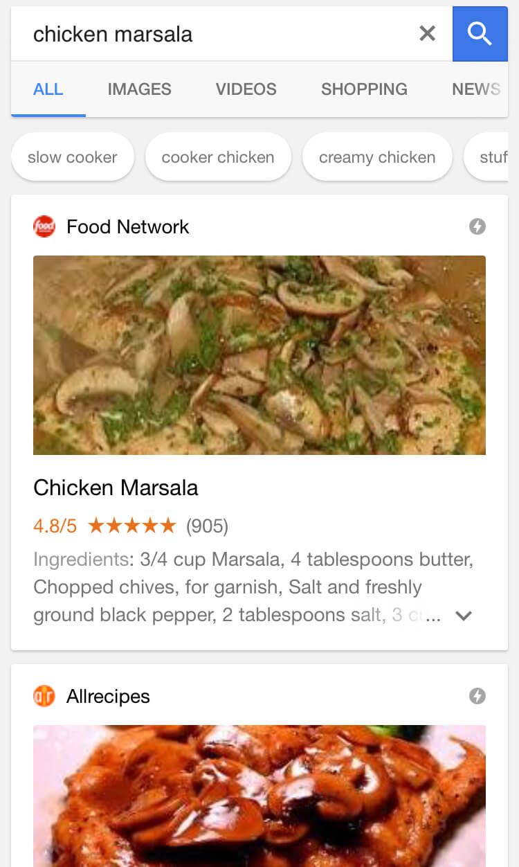 google-mobile-recette-filtres